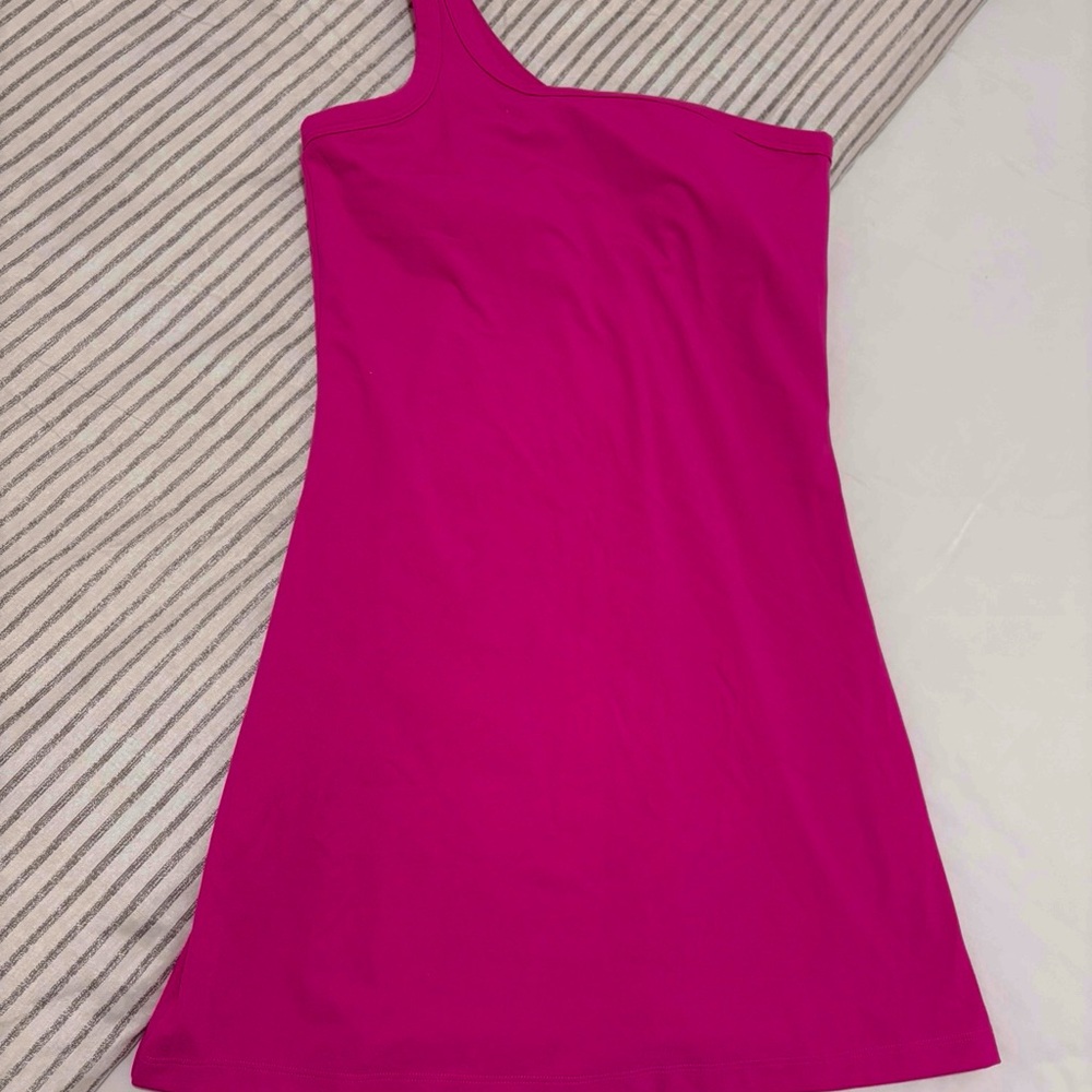 All in Motion Vibrant Pink One-Shoulder Dress